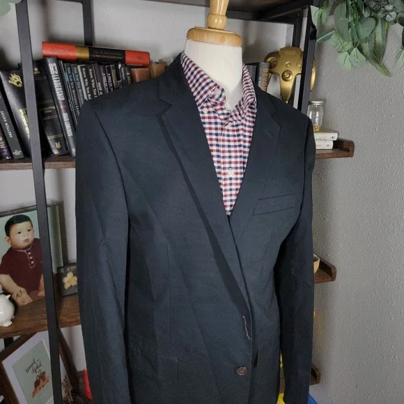J.Crew THOMPSON Men's Sport Coat Blazer Two Button‎ Black cotton Size 46R NEW